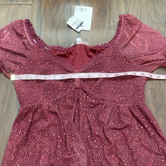 DR2 Daniel Rainn Blouse Smocked Sheer Sleeve - Picture 5 of 8